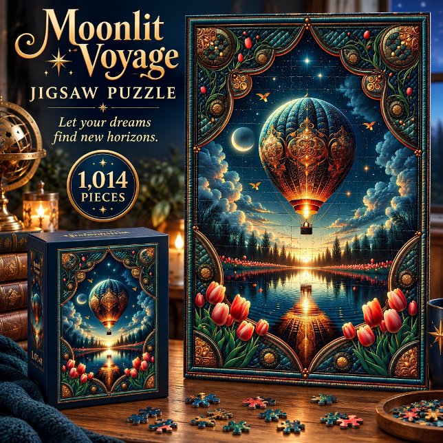 Puzzle de 1 014 pièces : Ballon au clair de lune (Créateur téléchargé)