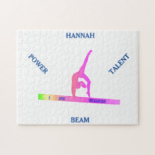 Puzzle de balance de la gymnastique. Nom personnal