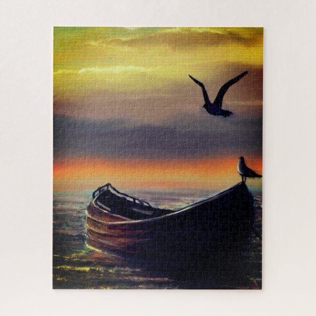 Puzzle de bateau Sea Sunset (Vertical)