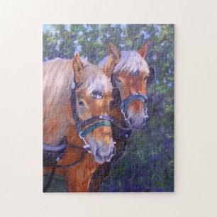 Puzzle de beaux-arts de chevaux de trait