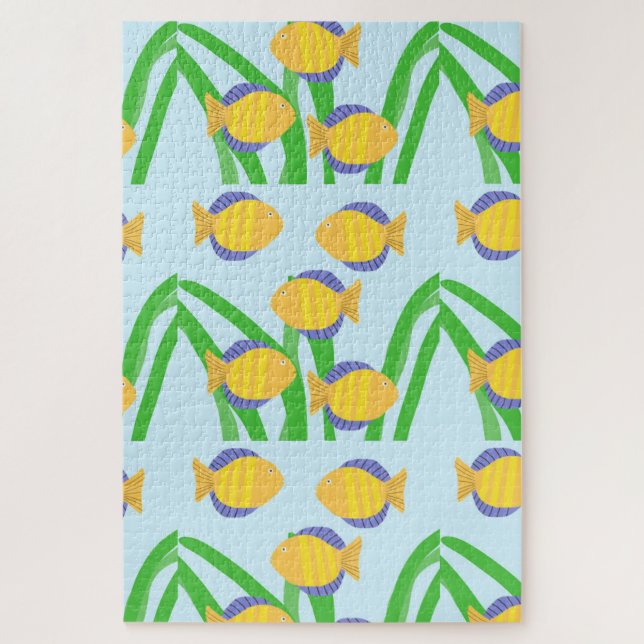 Puzzle de beaux poissons peignant l'art (Vertical)