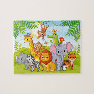 Puzzle de bébés animaux sauvages de la jungle