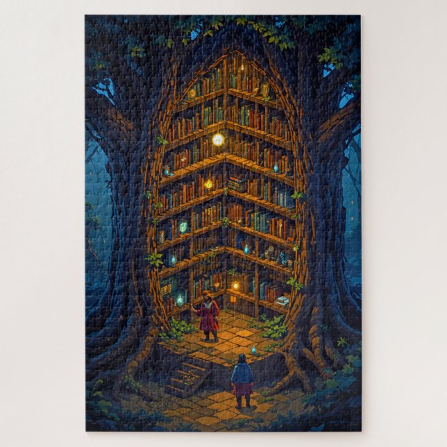 Puzzle de bibliothèque d'arborescence masquée (Vertical)