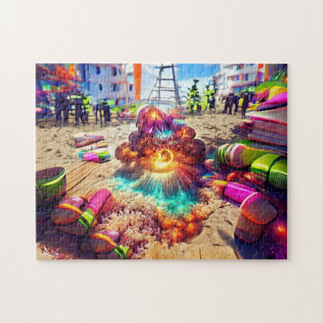 Puzzle de bienvenue aux ballons psychédéliques (Horizontal)