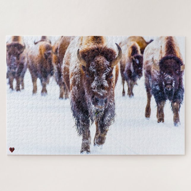Puzzle de bisons Yellowstone Wyoming (Horizontal)