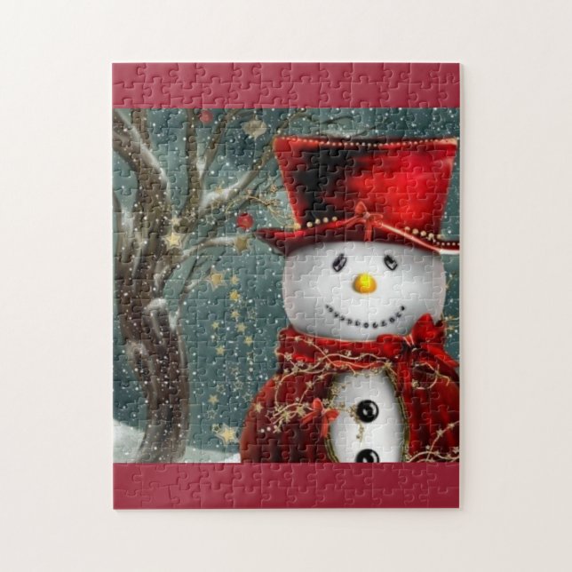 puzzle de bonhomme de neige de vacances (Vertical)