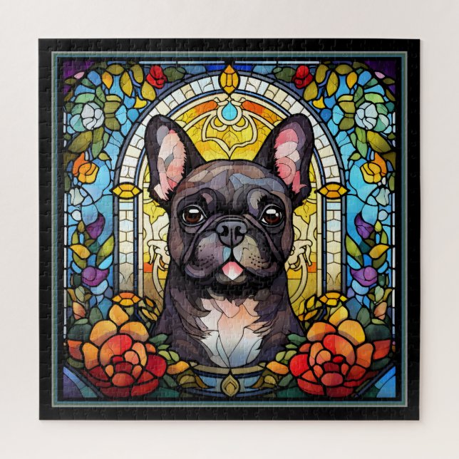 Puzzle de Boston Terrier Gris (Vertical)
