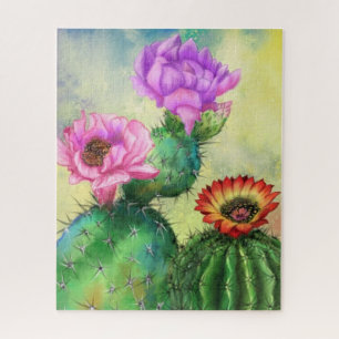 Puzzle de cactus rouge violet