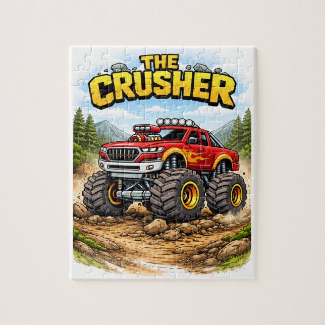 Puzzle de camion monstre pour enfants (Vertical)