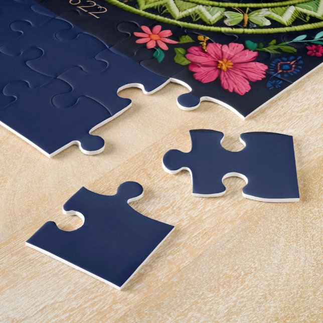 Puzzle de caniche floral boho (Côté)