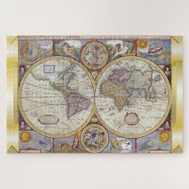 Puzzle de carte ancienne du Vieux Monde (Horizontal)