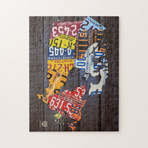 Puzzle de carte de plaque minéralogique du Canada