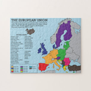 Puzzle de carte d'Union européenne