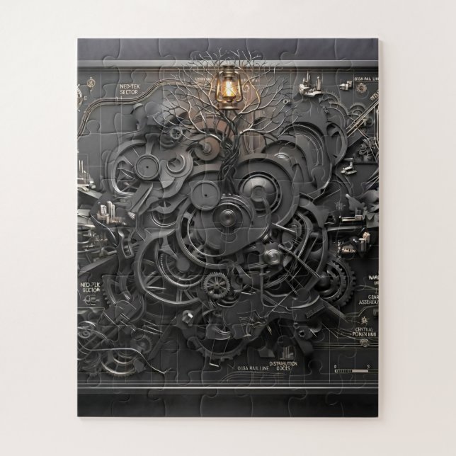 Puzzle de carte mécanique Steampunk (Vertical)