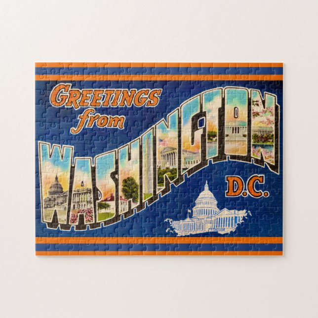 Puzzle de carte postale de Washington DC (Horizontal)