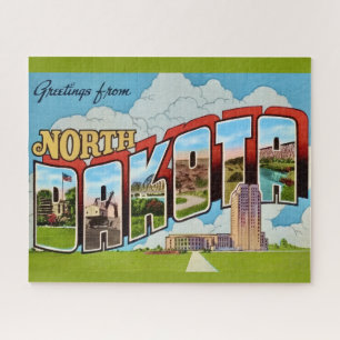 Puzzle de carte postale du Dakota du Nord 16x20