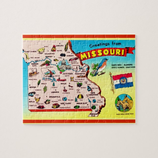 Puzzle de carte postale du Missouri 8x10 (Horizontal)
