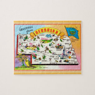 Puzzle de carte postale du Nebraska 8x10