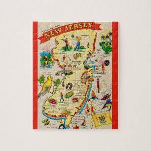 Puzzle de carte postale du New Jersey 8x10