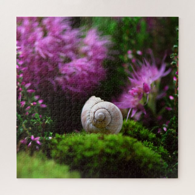 Puzzle de casse-tête de fleurs violettes d'escargo (Horizontal)