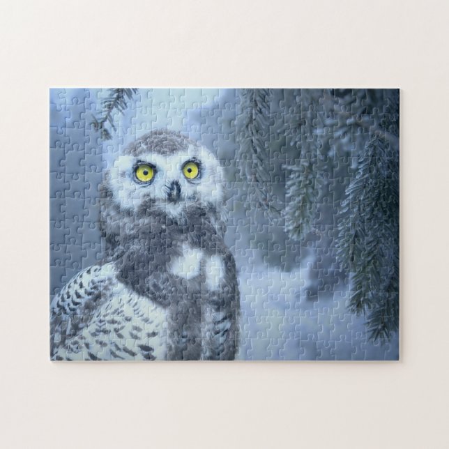 Puzzle de casse-tête de forêt d'hiver d'oiseau de  (Horizontal)