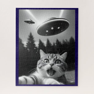 Puzzle de casse-tête de l'OVNI de selfie de chat F
