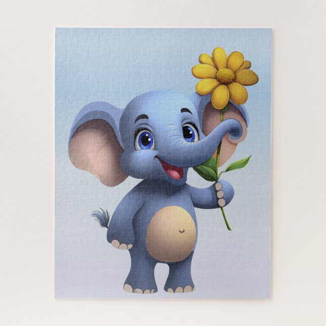 Puzzle de casse-tête éléphant de dessin animé fant (Vertical)
