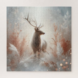 Puzzle de cerf hivernal majestueux