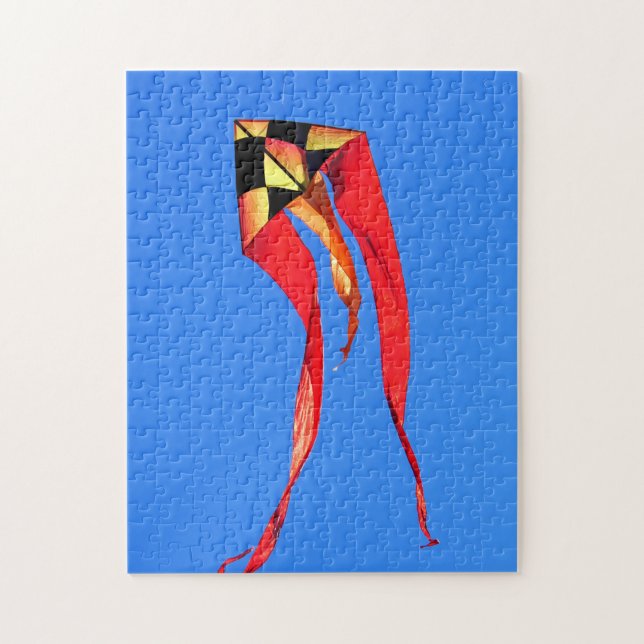 Puzzle de cerf-volant orange et jaune (Vertical)