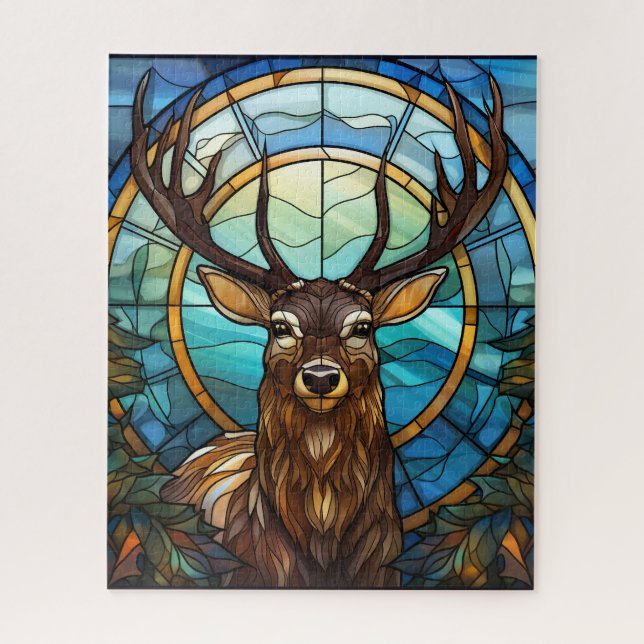 Puzzle de cerfs en verre tendu (Vertical)