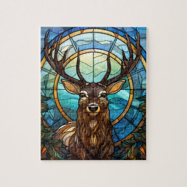 Puzzle de cerfs en verre tendu (Vertical)