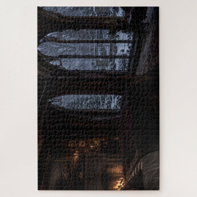 Puzzle de chambre à coucher enneigée à Noël (Vertical)