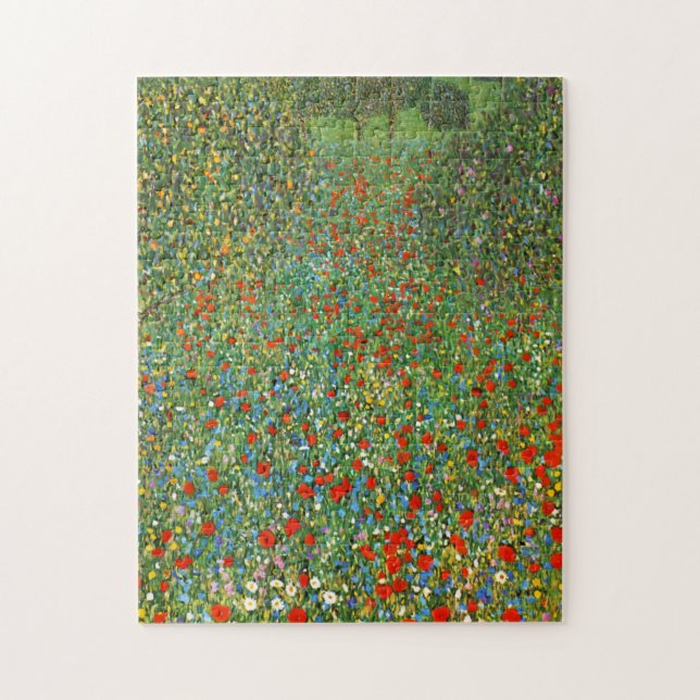 Puzzle de champ de pavot de Gustav Klimt (Vertical)