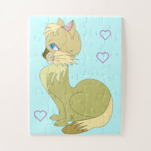 Puzzle de chat bleu