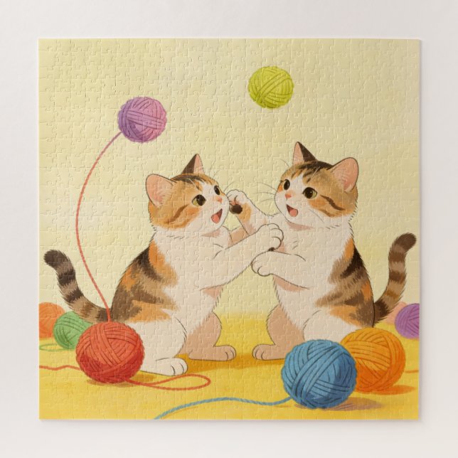 Puzzle de chat calicot joueur  (Vertical)