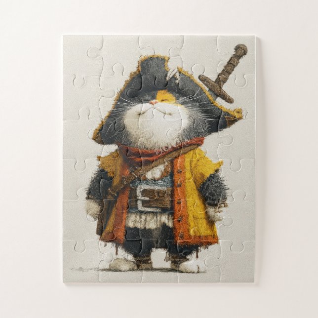 Puzzle de chat de pirate Whimsical (Vertical)