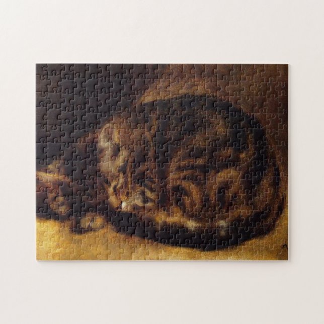 Puzzle de chat de sommeil de Renoir (Horizontal)
