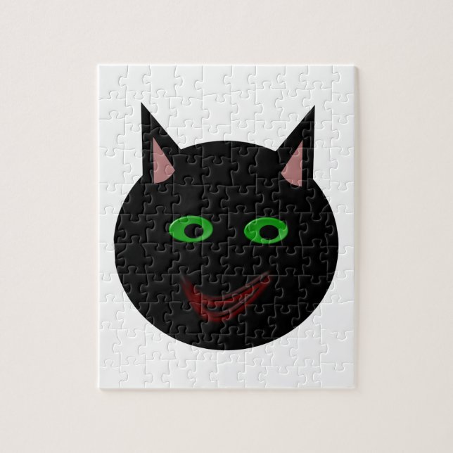 Puzzle de chat noir d'Halloween (Vertical)