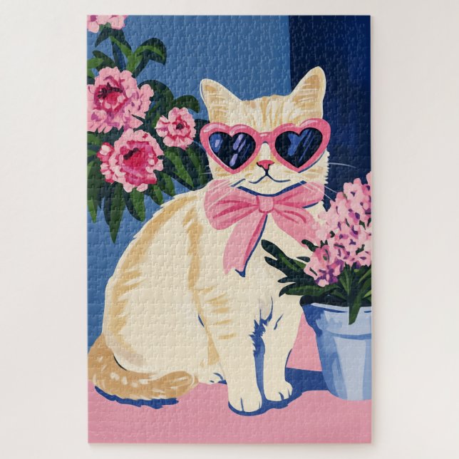 Puzzle de chat Preppy (Vertical)