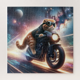 Puzzle de chat sur moto