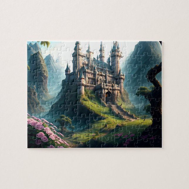 Puzzle de château de prairie fleurie (Horizontal)