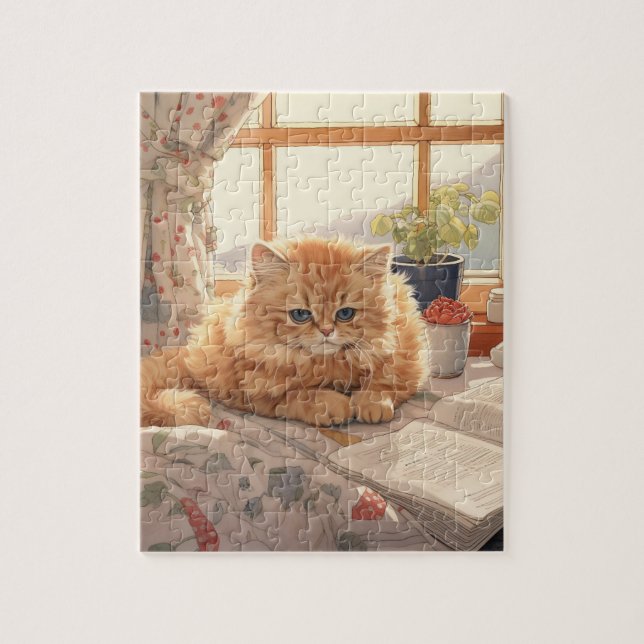 PUZZLE DE CHATON ORANGE MIGNON (Vertical)