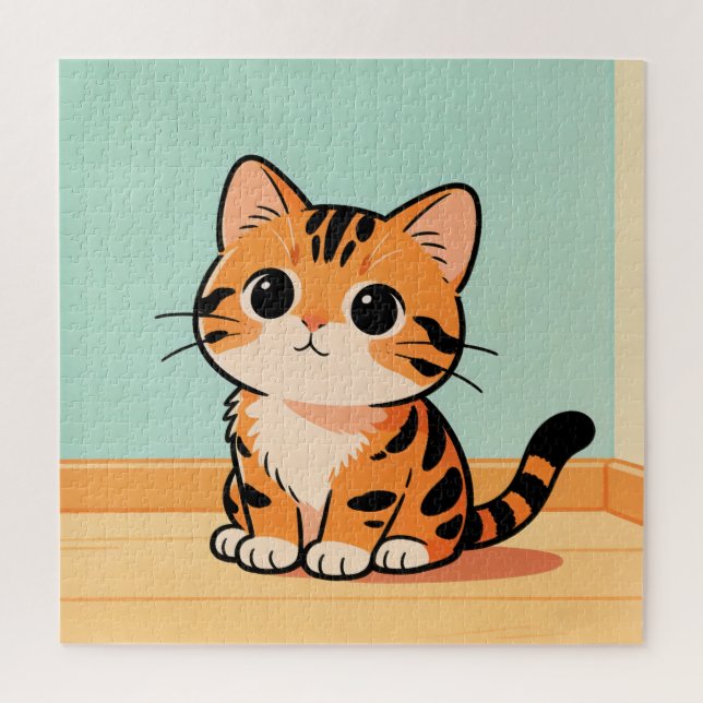 Puzzle de chaton tigré mignon (Vertical)