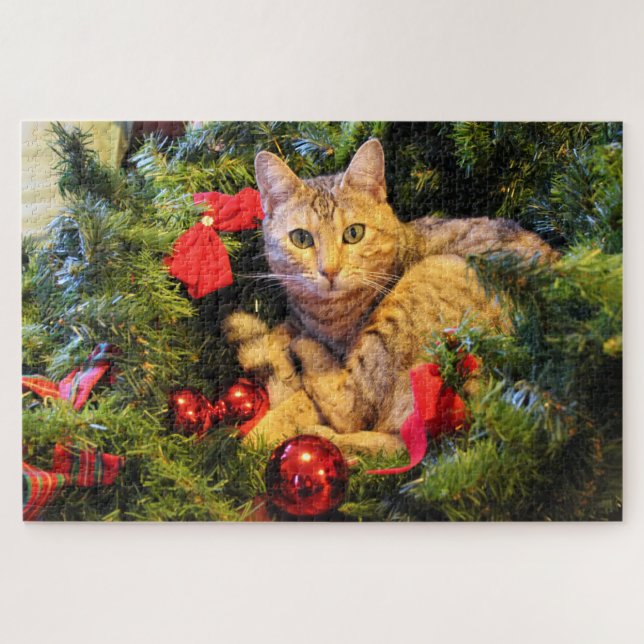 puzzle de chats d'arbre de noël (Horizontal)