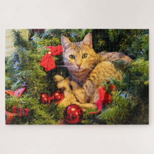 puzzle de chats d'arbre de noël
