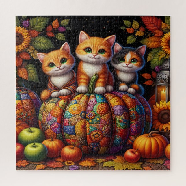 Puzzle de chats d'automne (Vertical)