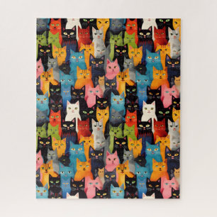 Puzzle de chats multicolores