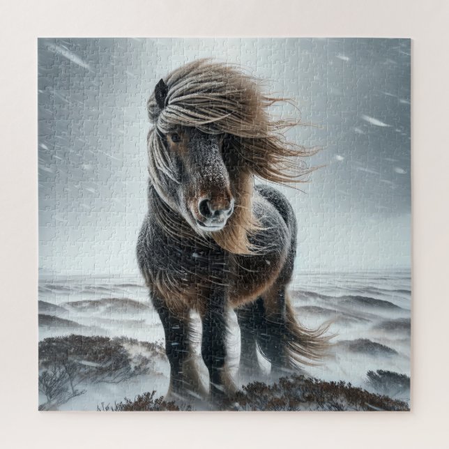Puzzle de cheval islandais dans son élément (Vertical)