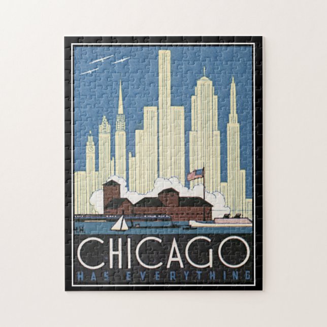 Puzzle de Chicago Vintage (Vertical)