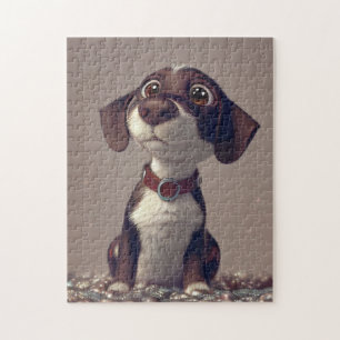 Puzzle de chien mignon : Amusant et difficile pour